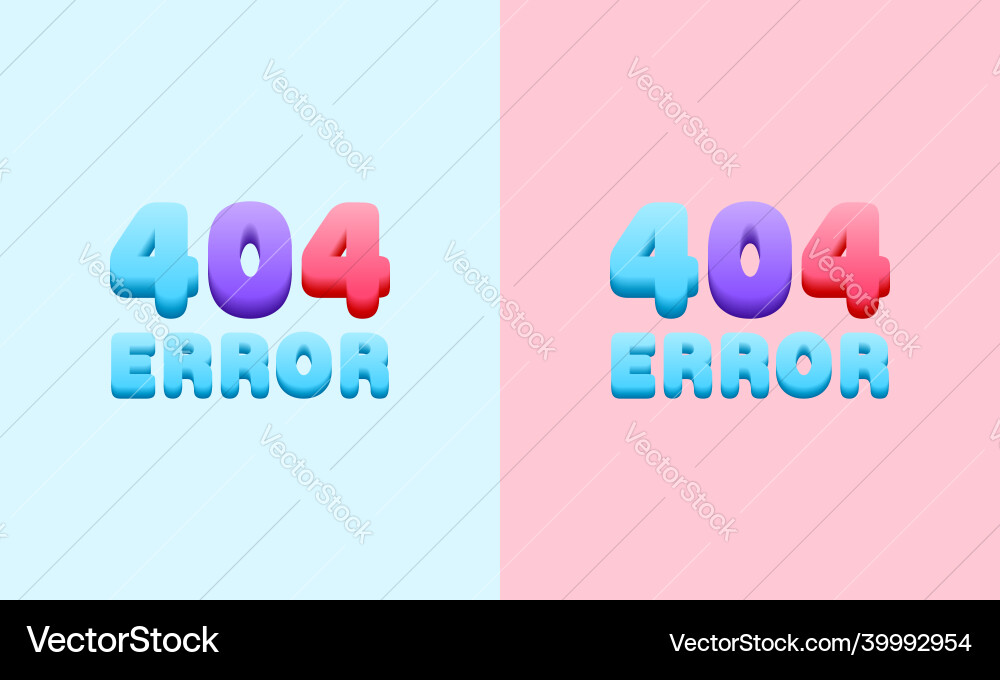Modern colorful 404 page not found error Modern colorful 404 page not found error Vector Image