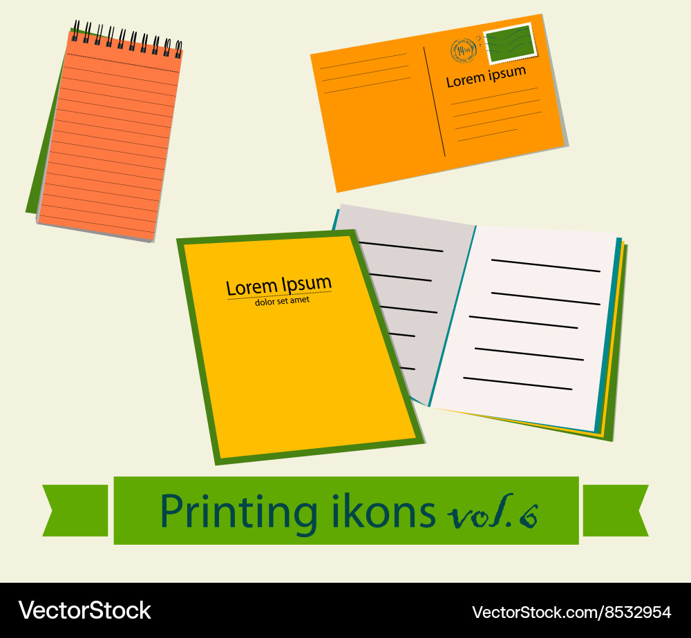 Print icons set6 Vector Image