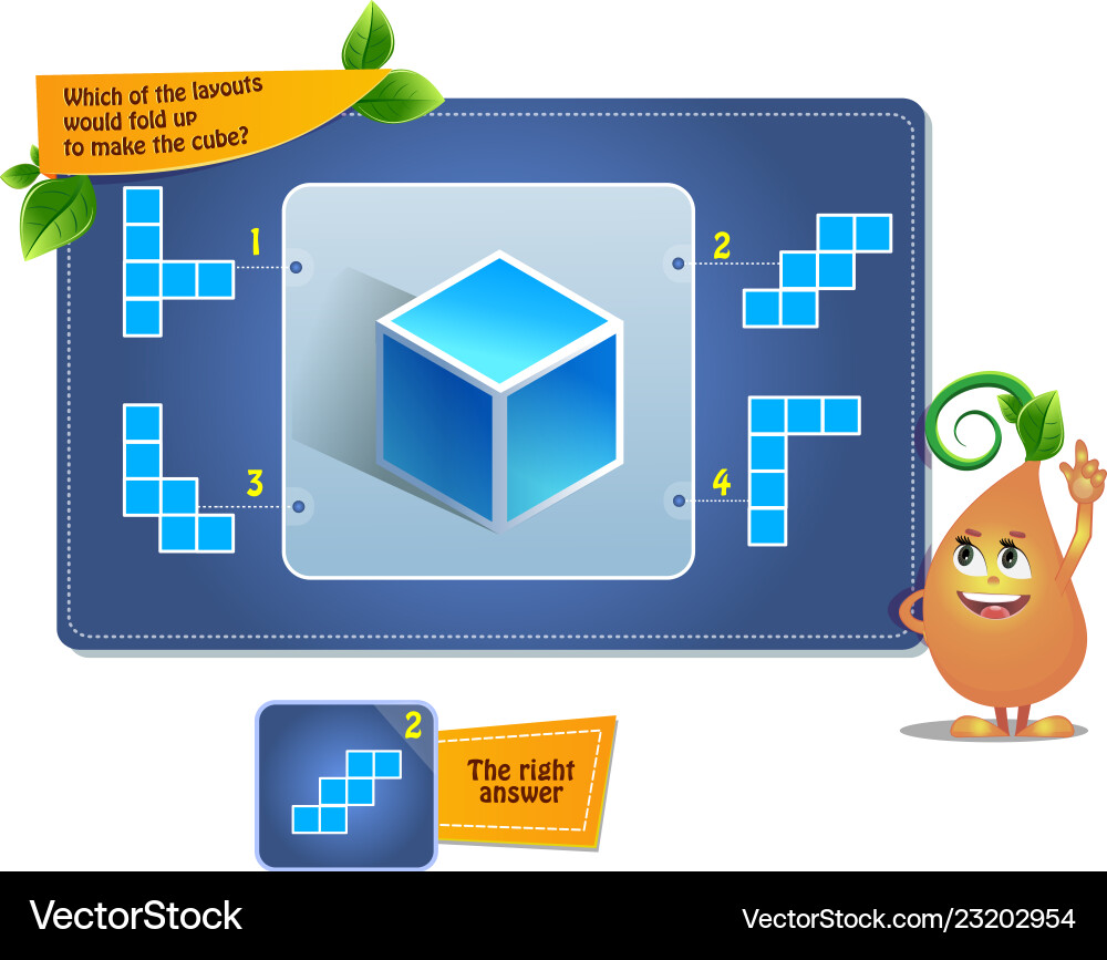 Puzzle game make the cube Puzzle game make the cube vector image