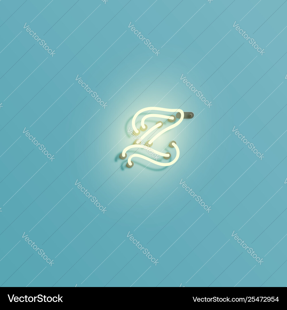 Realistic neon character from a fontset Realistic neon character from a fontset vector image