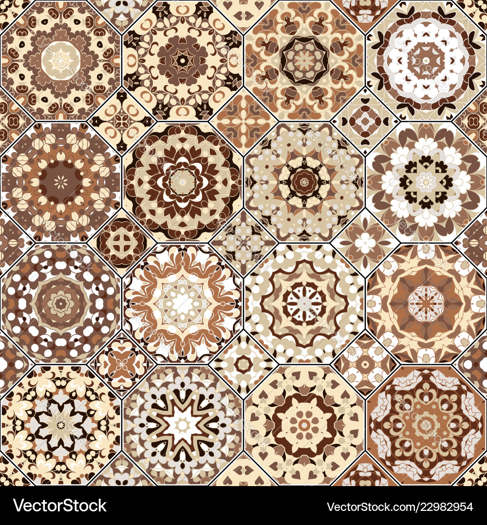 Set of octagonal and square patterns Vector Image