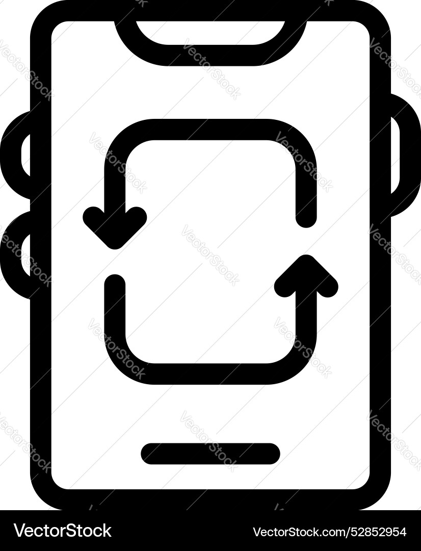 Smartphone showing refreshing arrows update vector image