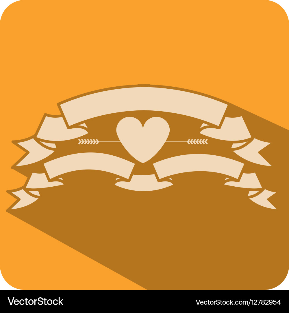 Square shape with set labels and heart Vector Image
