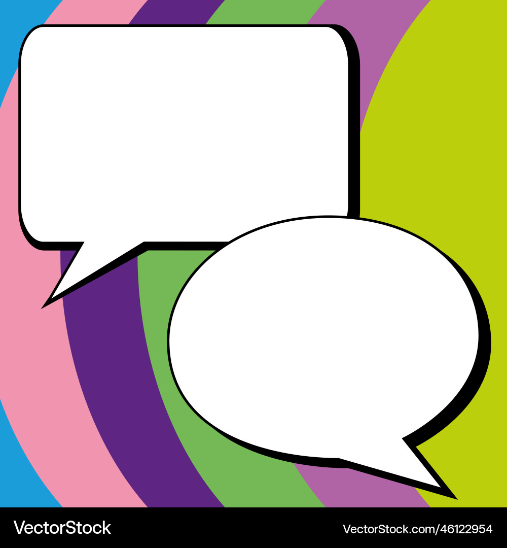 Two big white empty speech bubbles for text Two big white empty speech bubbles for text vector image