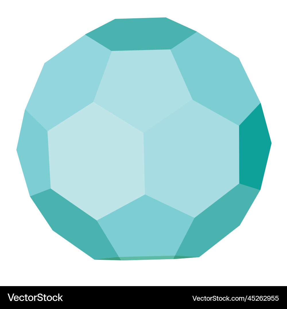 3d polygon in turquoise color isolated object 3d polygon in turquoise color isolated object vector image