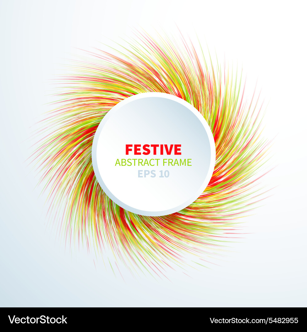 Abstract circle frame with spiral curled color vector image