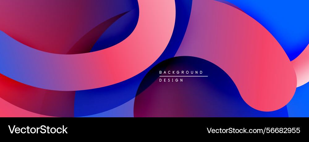 Abstract fluid shapes overlap creating vibrant vector image