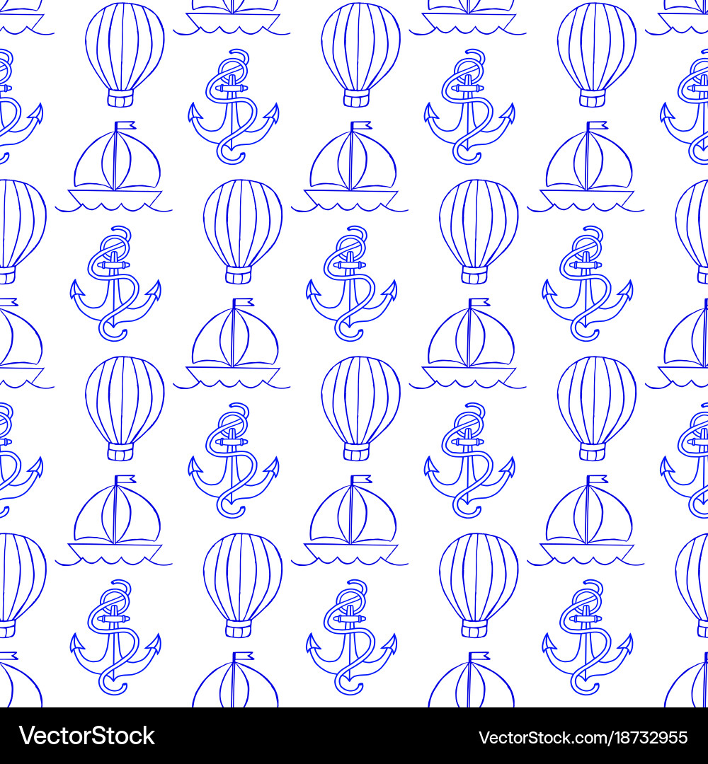 Anchor and Balloon Pattern vector image