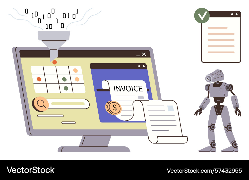 Automation of invoice processing with ai-powered Automation of invoice processing with ai-powered vector image
