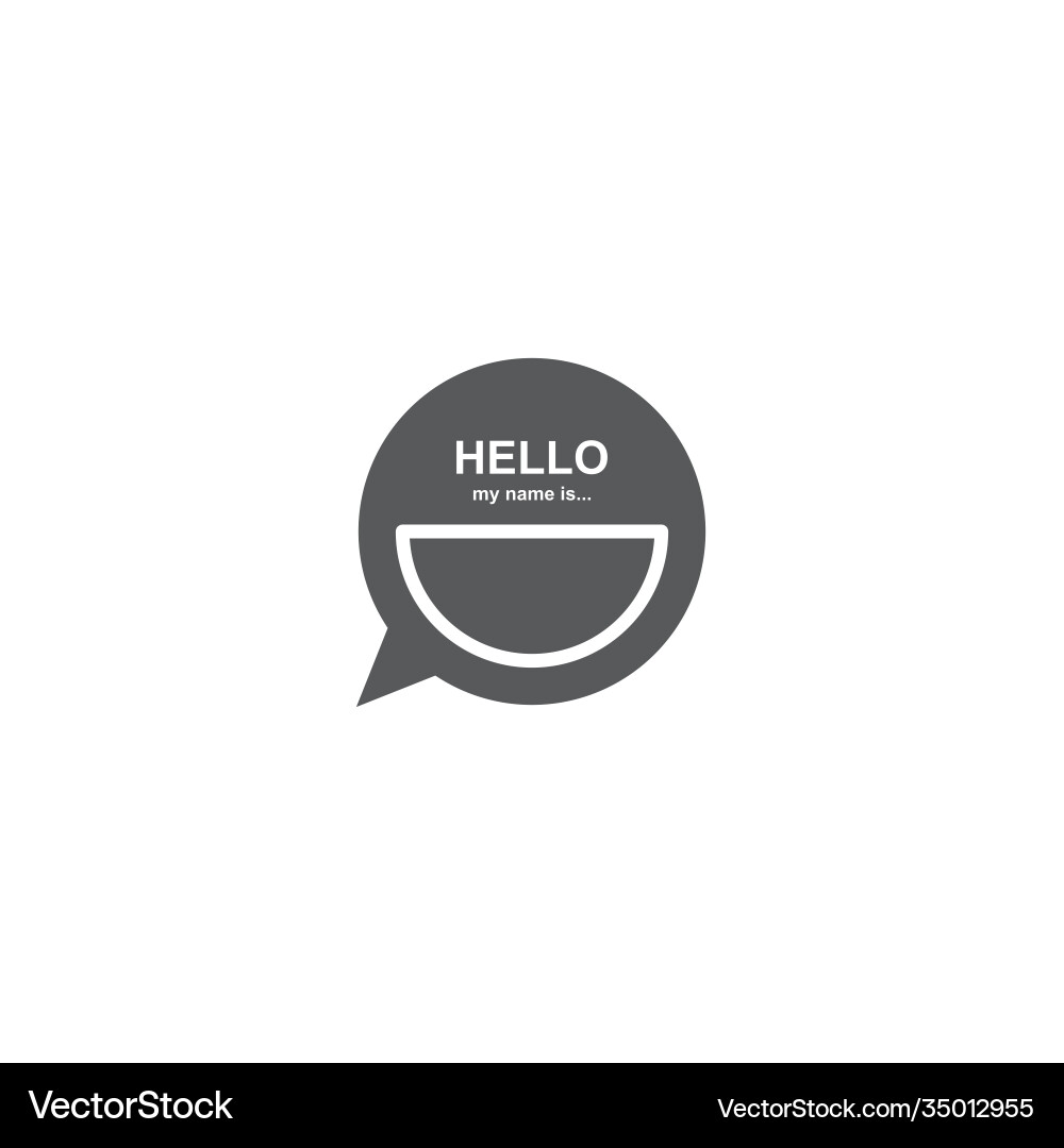 Badge or register isolated sticker hello my name Vector Image
