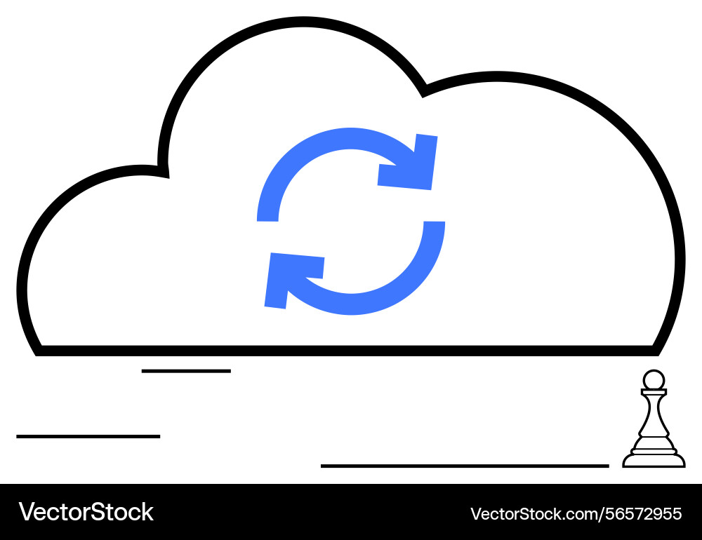 Cloud synchronization concept with circular arrows Cloud synchronization concept with circular arrows vector image