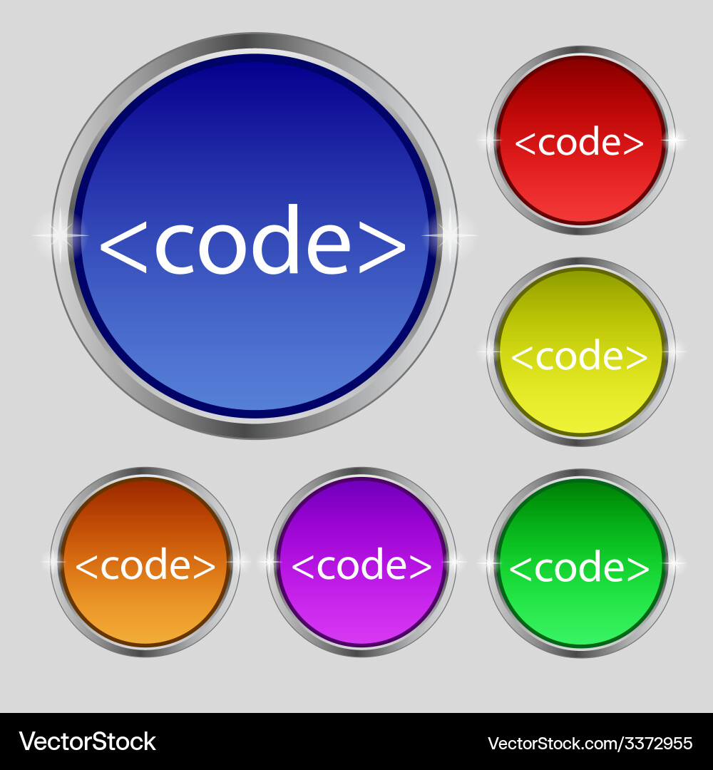 Code sign icon programming language symbol set Vector Image