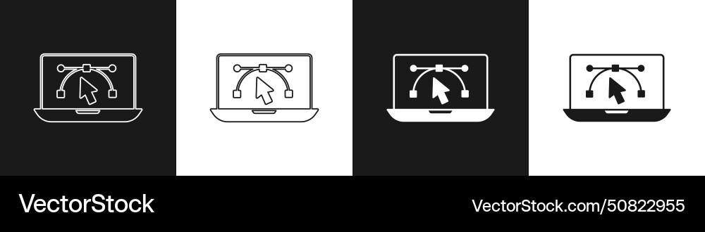 Computer-Display mit Design-Programm-Symbol einstellen Computer-Display mit Design-Programm-Symbol einstellen vektorbild
