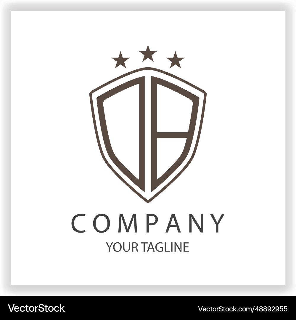 Db ob logo monogram with shield shape isolated Db ob logo monogram with shield shape isolated Vector Image