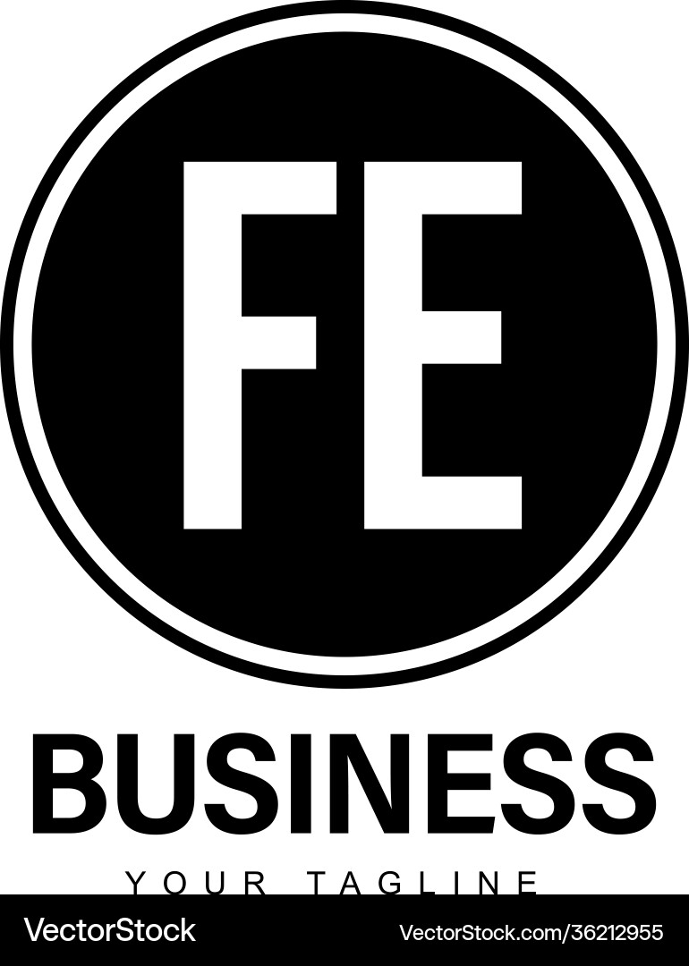 Fe initial a logo design with abstract style vector image