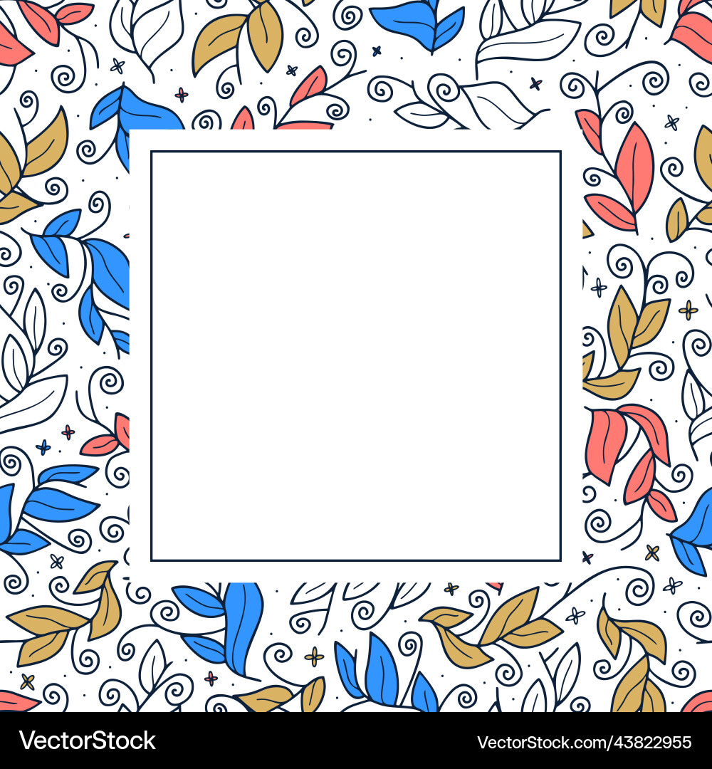 Flower doodle frame Royalty Free Vector Image - VectorStock