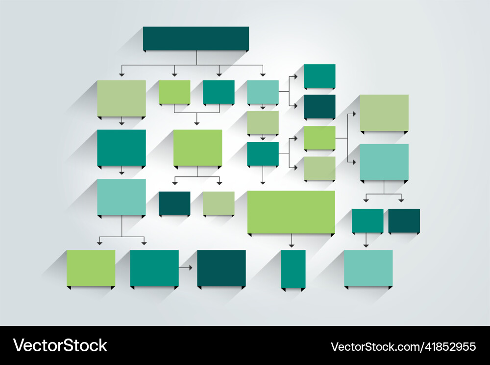 Fowchart colored shadows scheme vector image