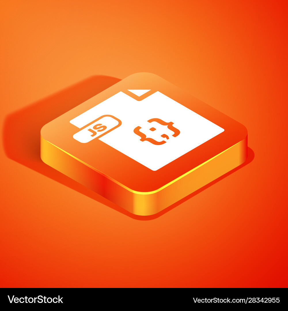 Isometric js file document download button Isometric js file document download button vector image