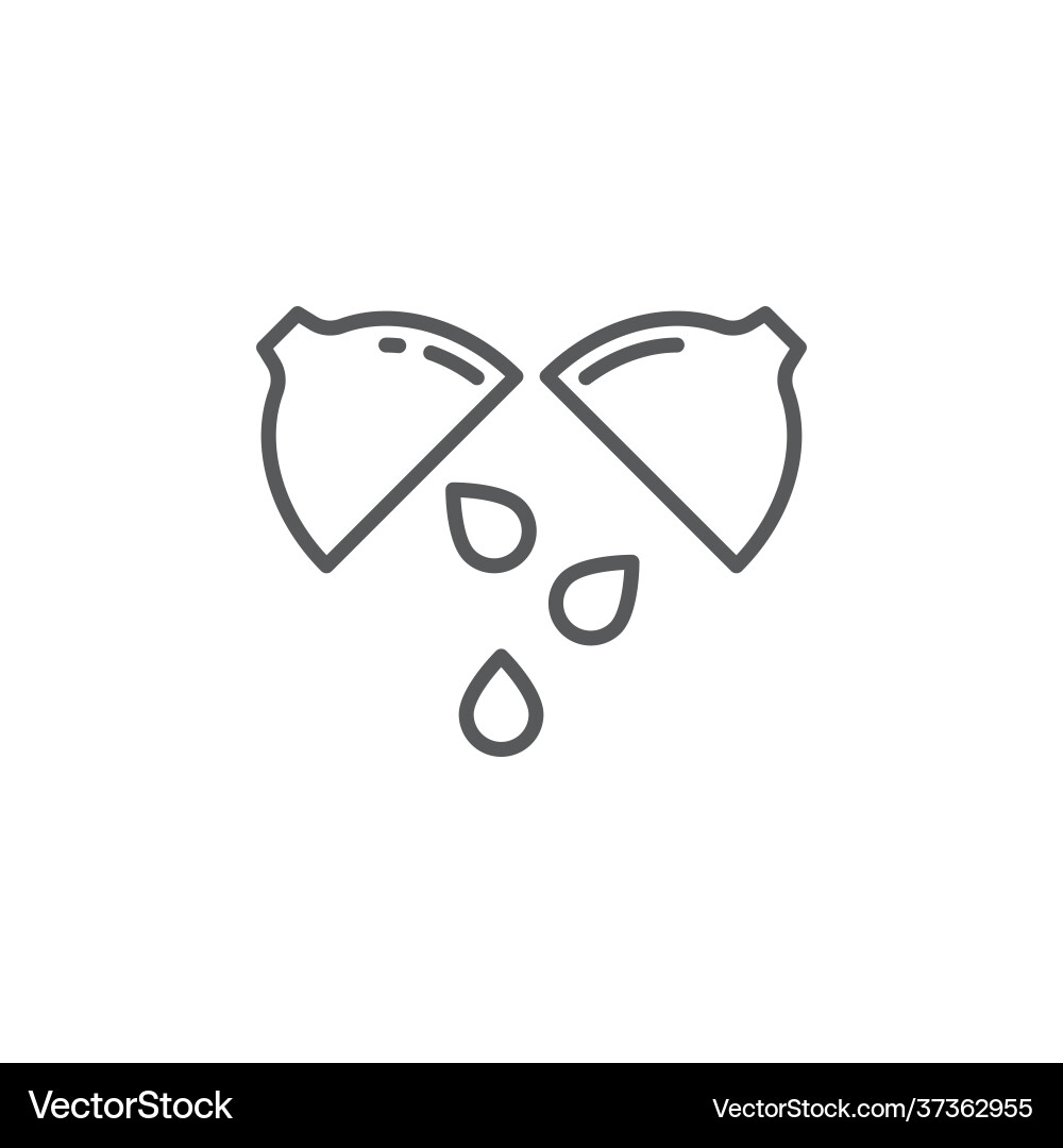 Lemon and juice drop outline icon linear style Lemon and juice drop outline icon linear style vector image