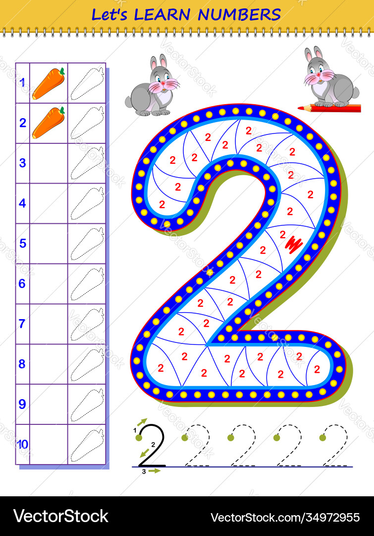 Lets learn numbers educational game for children vector image