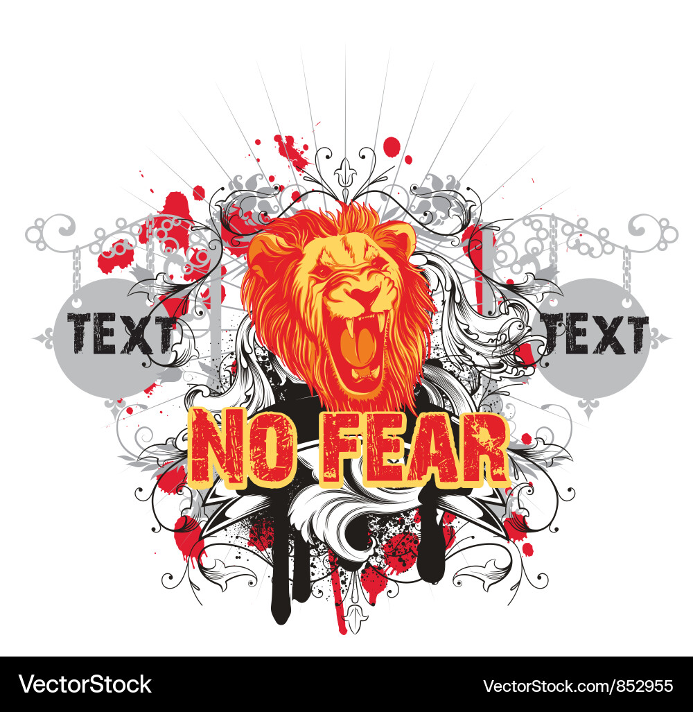 Lion Grunge T-Shirt vector image