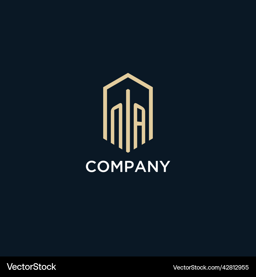 Na anfängliches Monogramm-Logo mit hexagonaler Form Na anfängliches Monogramm-Logo mit hexagonaler Form vektorbild