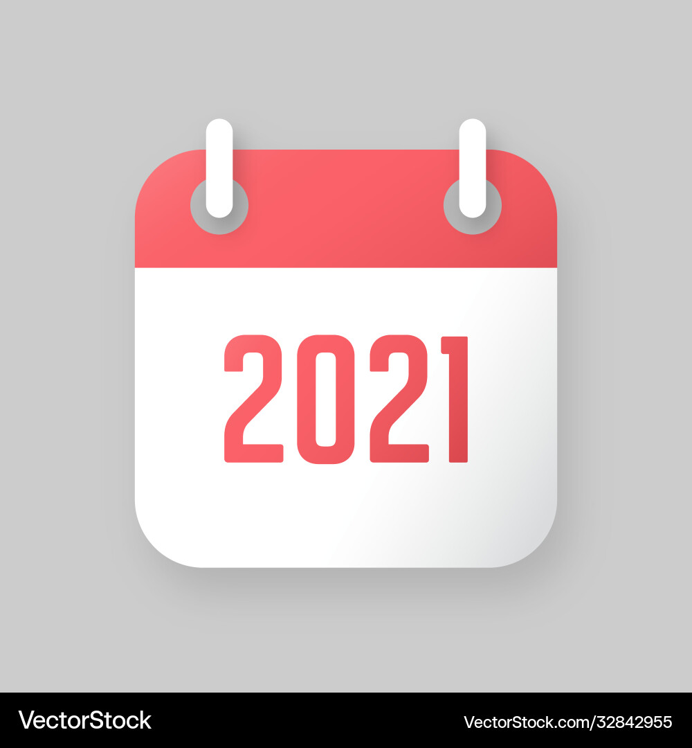 New year 2021 calendar icon New year 2021 calendar icon vector image