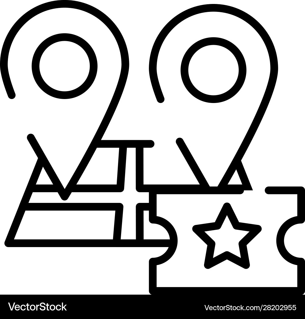 Paper map guide with pins location icon vector image