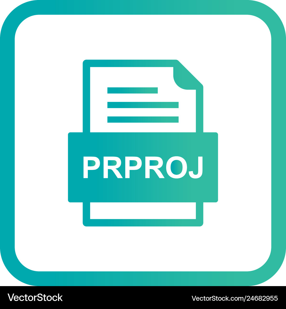 Prproj file document icon Vector Image