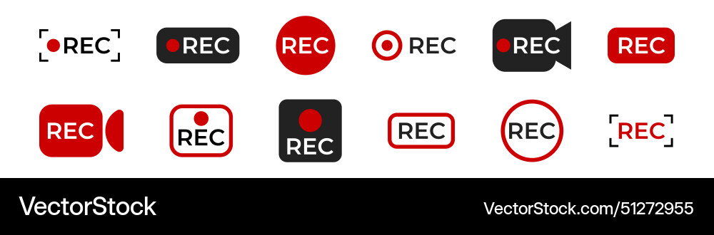 Rec indicator for live video record Vector Image