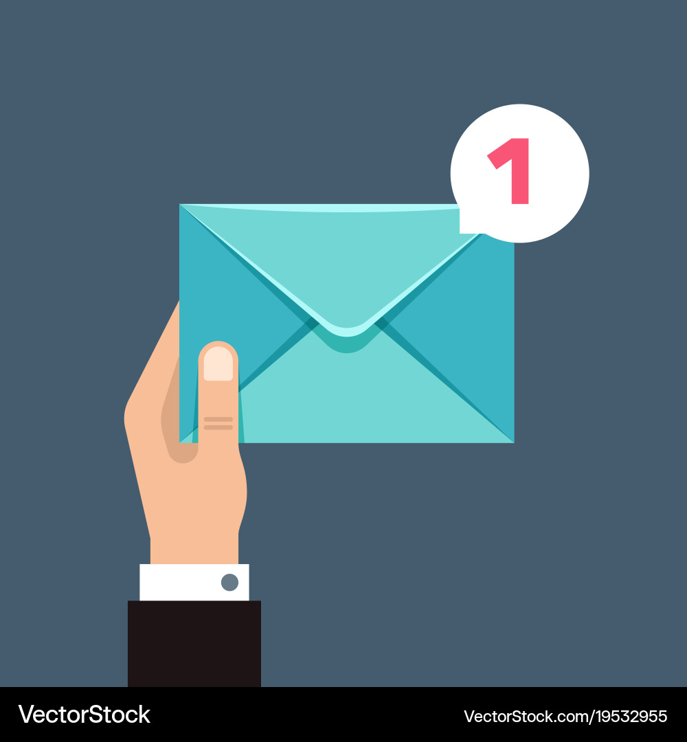 Receiving message concept with envelope vector image