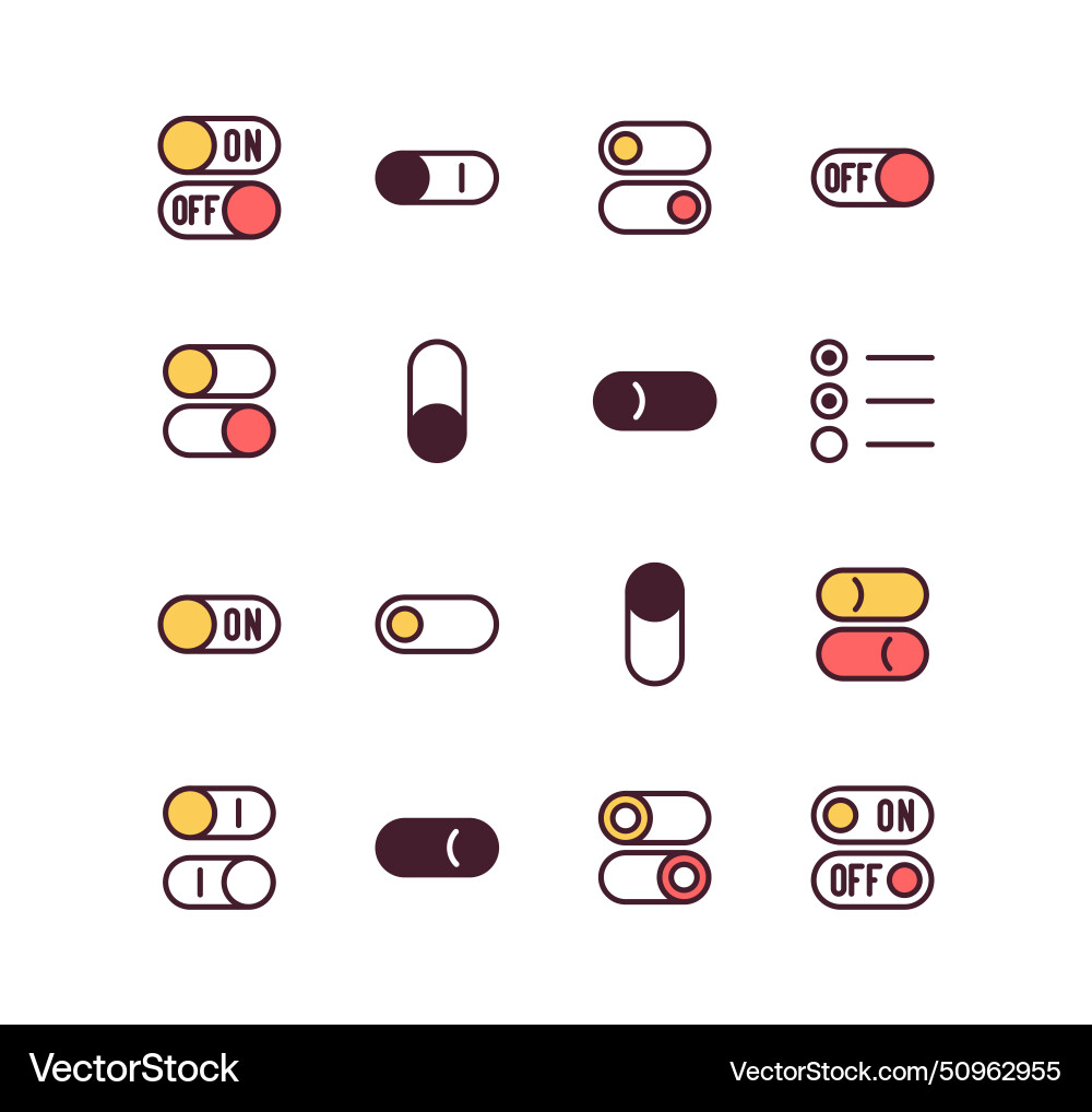 Set of ui elements related icons vector image