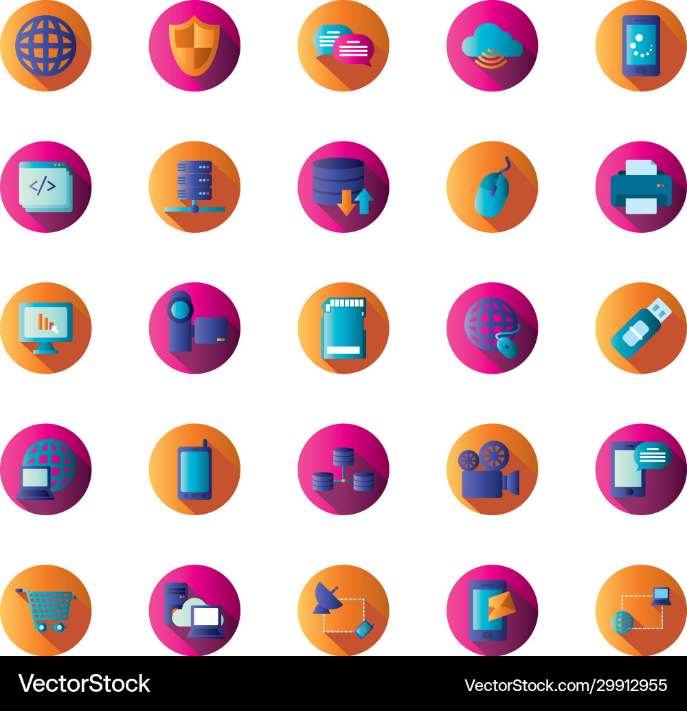 Technology and internet block gradient style icon Vector Image