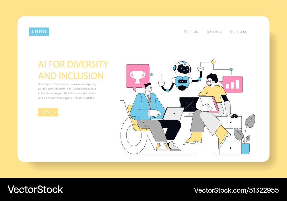 Using ai for human resources flat Royalty Free Vector Image
