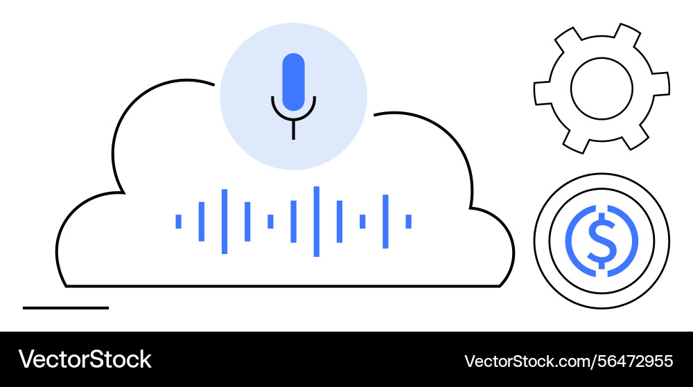 Voice technology and cloud computing integration Voice technology and cloud computing integration vector image