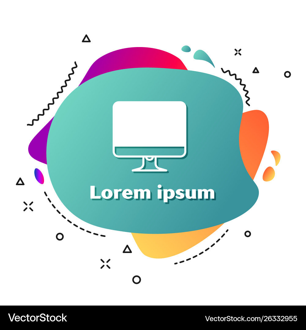White computer monitor screen icon isolated Vector Image