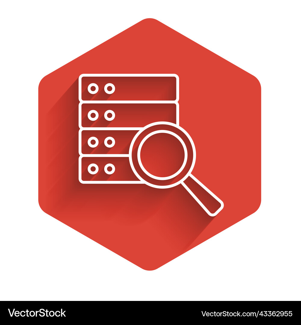 White line server data web hosting icon isolated White line server data web hosting icon isolated Vector Image