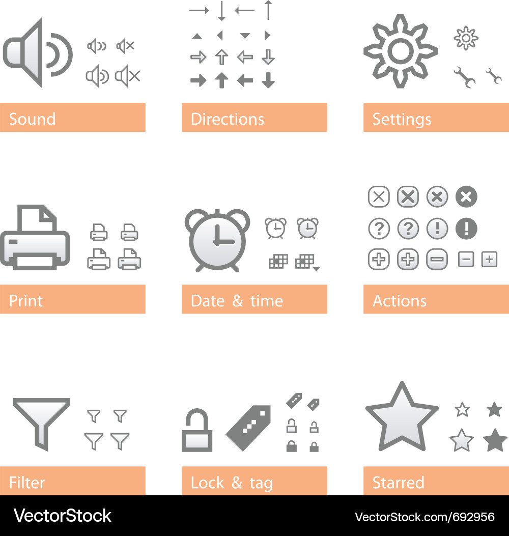Addition Icon Set - Mathematical Symbols vector image