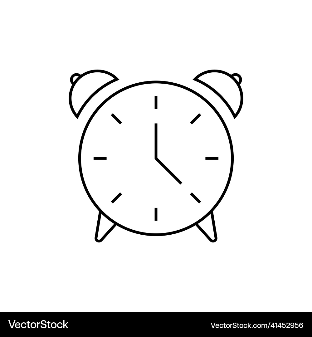 Alarm clock linear icon thin line contour symbol Alarm clock linear icon thin line contour symbol vector image