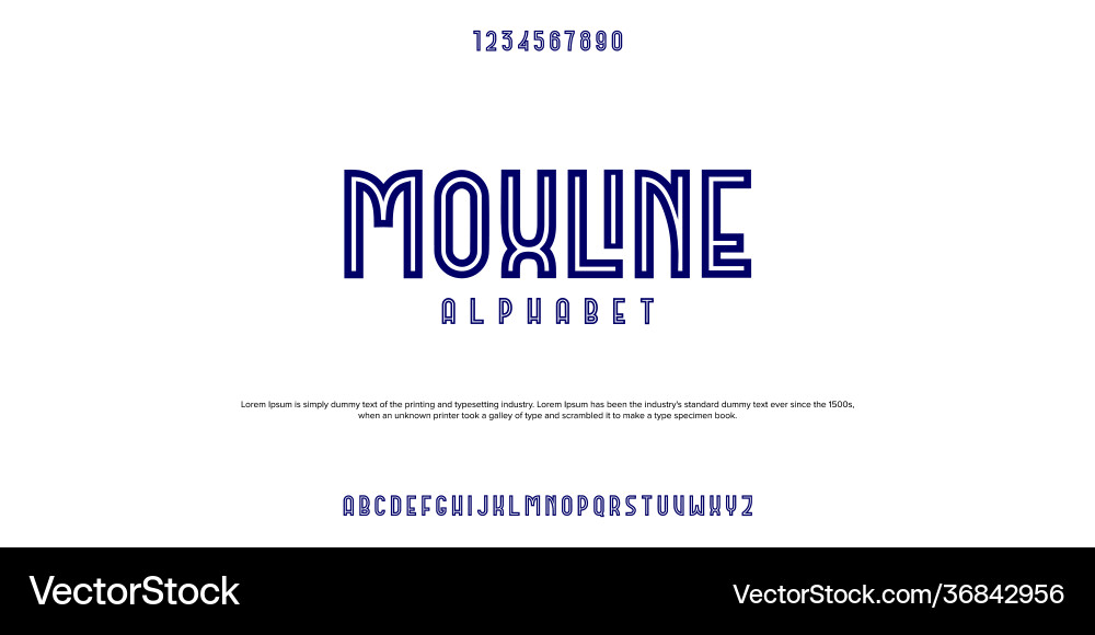 Alphabet rustic font with line Alphabet rustic font with line vector image