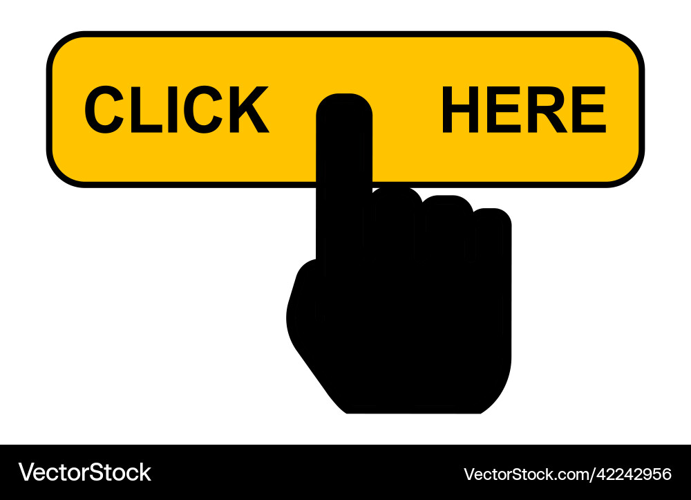 Click here web button internet flat pointer Vector Image