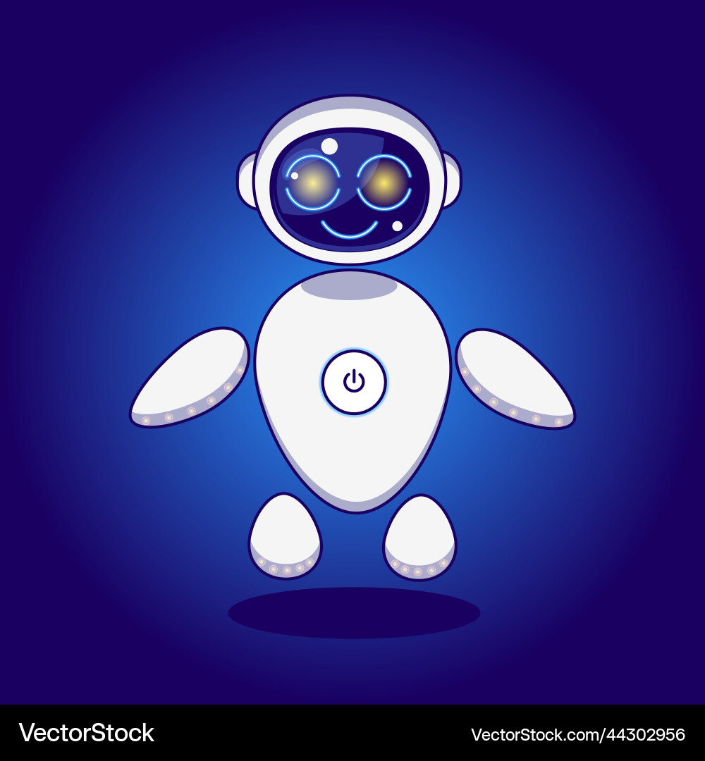 Cute robot assistant for applications and website Vector Image