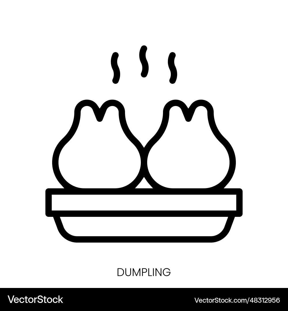 Dumpling icon line art style design isolated vector image