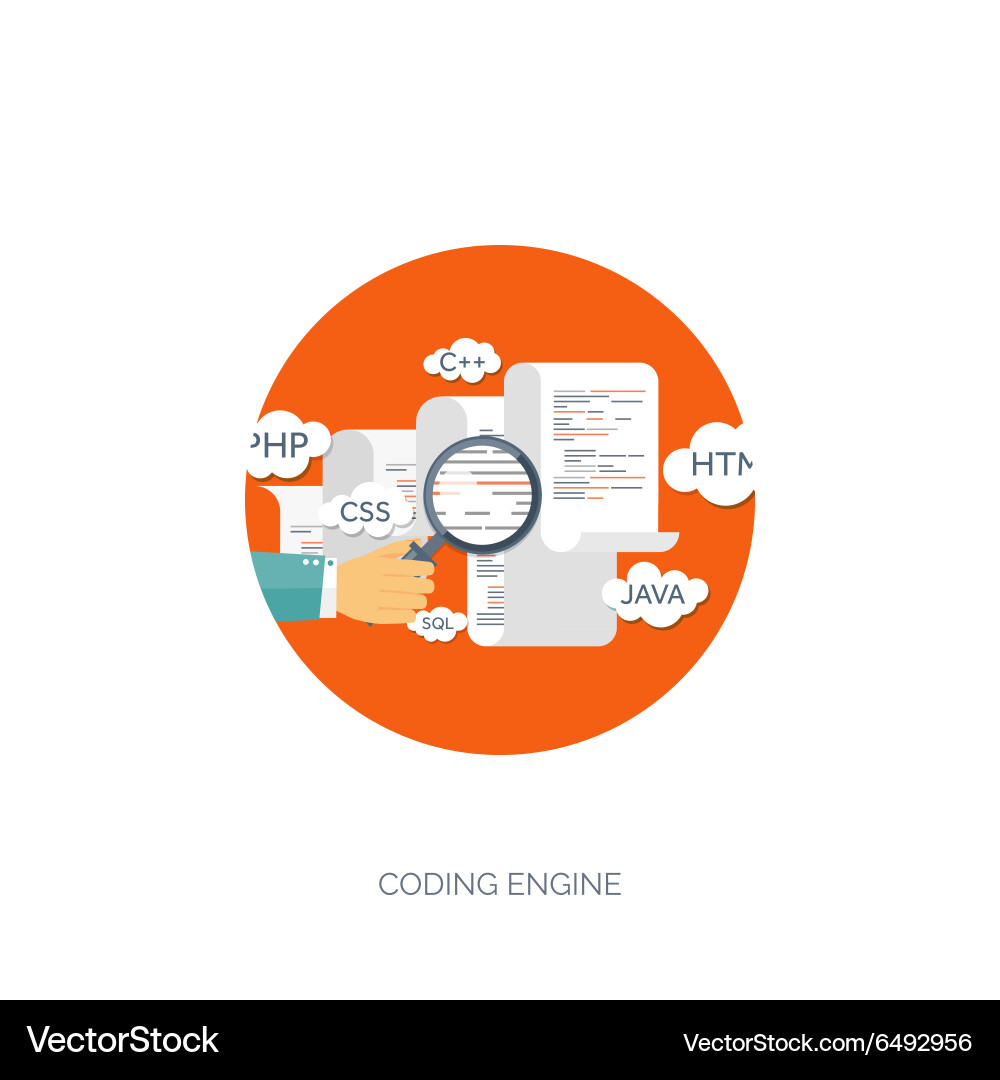 Flat background coding Royalty Free Vector Image