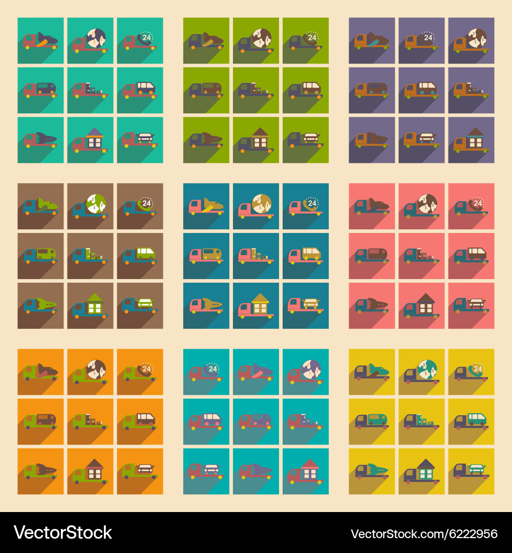 Flat with shadow concept and mobile application Vector Image