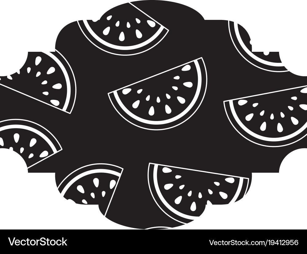 Frame with watermelon pattern background Vector Image