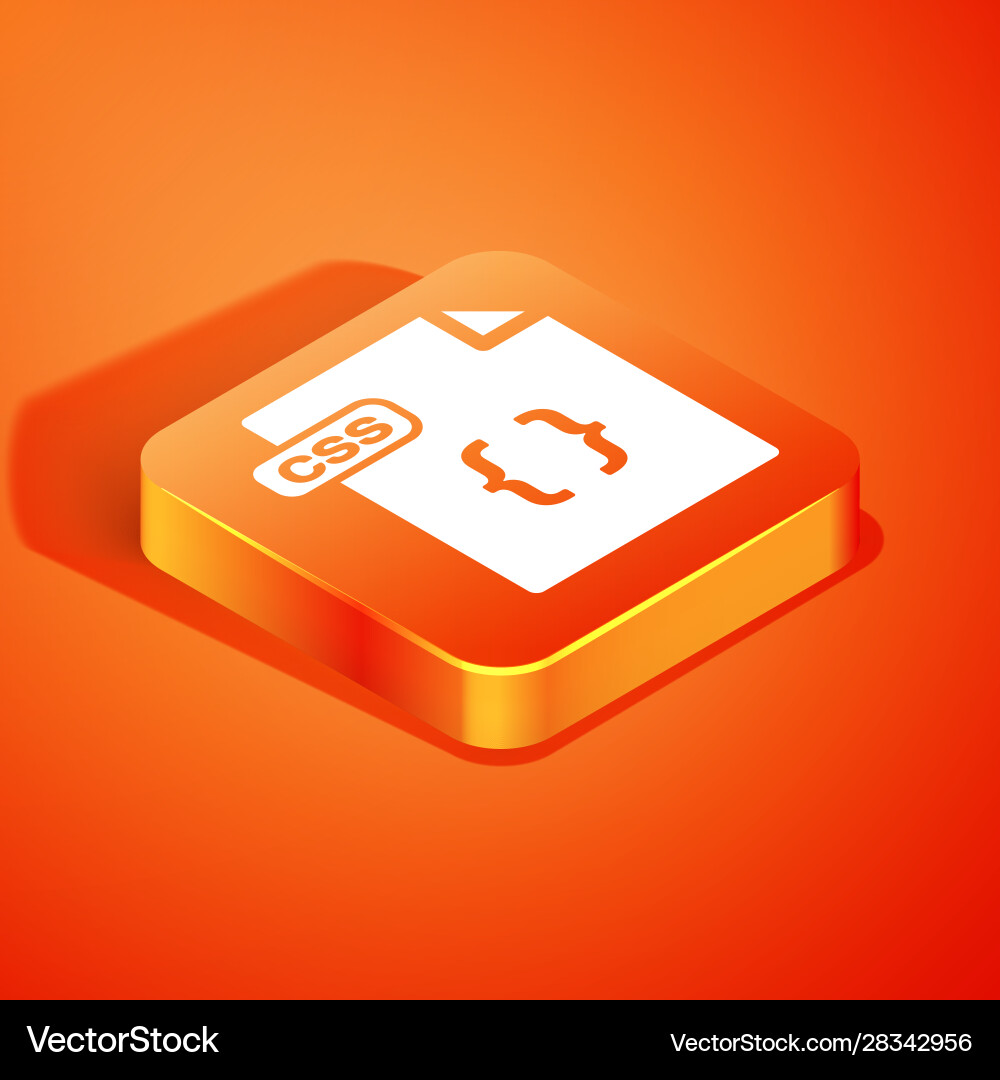 Isometric css file document download button Isometric css file document download button vector image