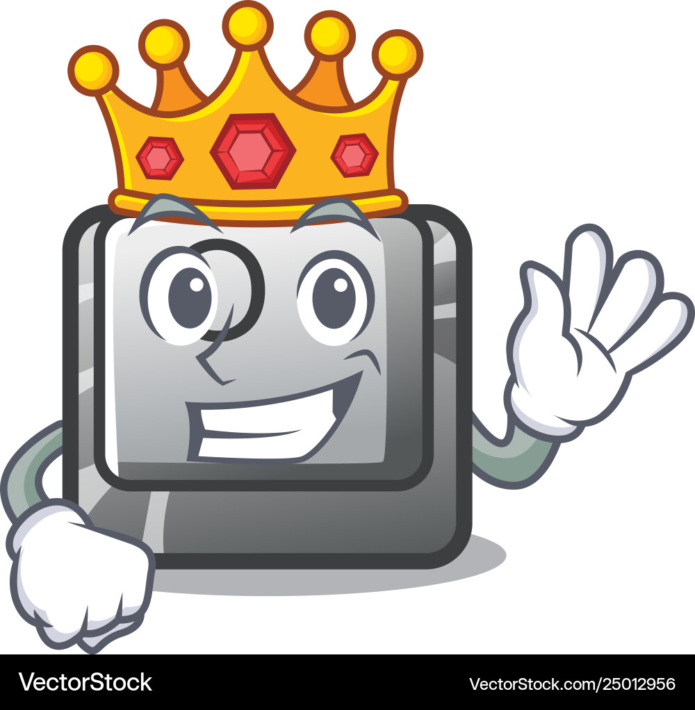 King o button installed on mascot computer vector image