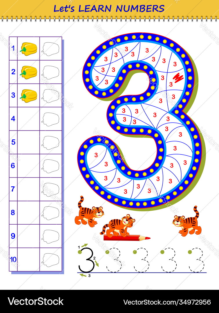 Lets learn numbers educational game for children Lets learn numbers educational game for children vector image