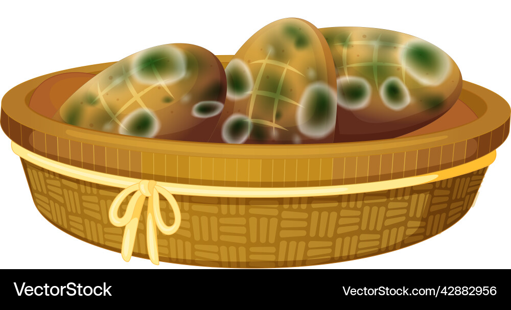 Masket of inedible bread with mould Masket of inedible bread with mould vector image